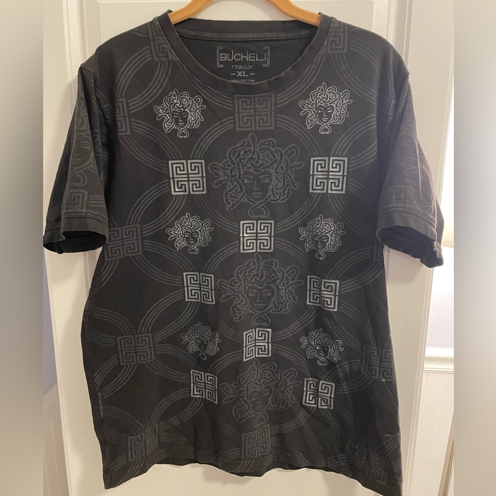 Men's Bucheli Cotton T Shirt Italian Style Slim Fit Stretch XL